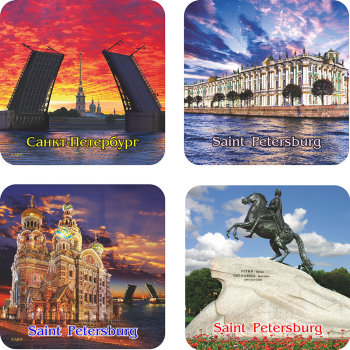 Подставки под горячее "Санкт-Петербургские достопримечательности" (4 штуки)