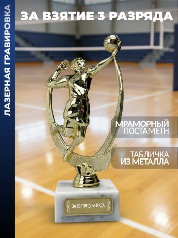 Статуэтка Волейбол "За взятие 3 разряда"