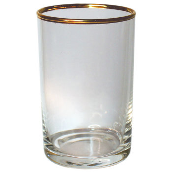 Стеклянный стакан для подстаканника с золотым ободком (Неман, 250 мл)