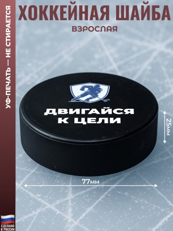 Хоккейная шайба "Двигайся к цели" из резины