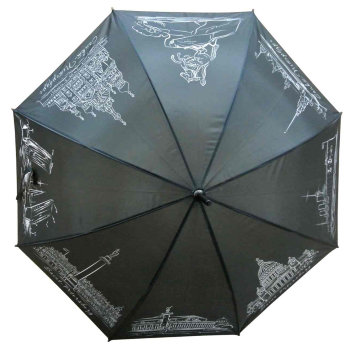 Зонт-трость "Чёрный жемчуг Санкт-Петербурга" (купол 90 см, полуавтомат)
