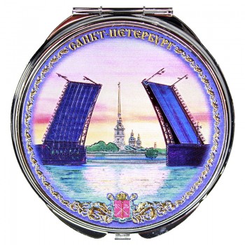 Карманное зеркальце "Петербург на закате"