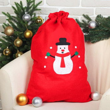 Мешок для подарков "Снеговик" (70 х 50 см)