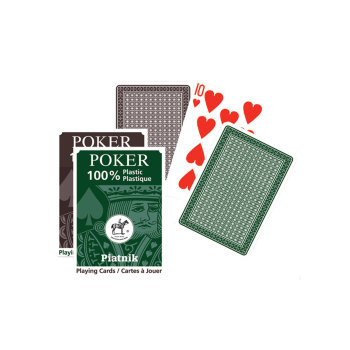 Игральные карты "Poker 100% Plastic"  (Piatnik, Австрия, пластик 100%, 55 карт)