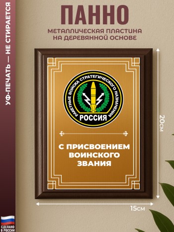 Настенный диплом "С присвоением воинского звания" РВСН