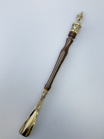 Ложка для обуви "Футбол", латунь, венге (50 см)