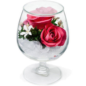 Розы в стекле GSRp (12*8.5*8.5 см)