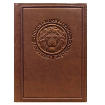 Ежедневник "Лев" с обложкой из натуральной кожи (А5, 159 листов)