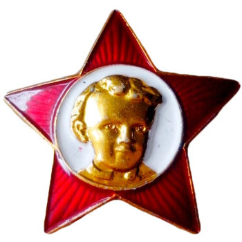 Значок октябрёнка из металла (оригинал, сделан в СССР)