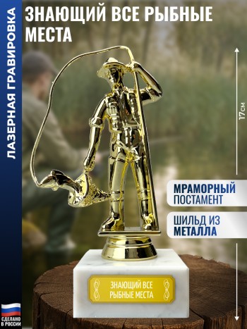 Статуэтка Рыбак "Знающий все рыбные места" (17 см)