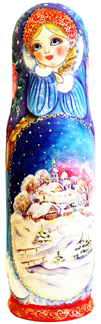 Деревянный футляр под бутылку шампанского "Зима"