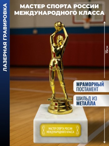 Статуэтка Баскетболист "Мастер спорта России международного класса"