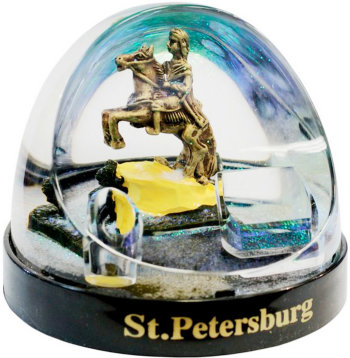 Карандашница "Медный всадник" в виде шара с блёстками / Санкт-Петербург