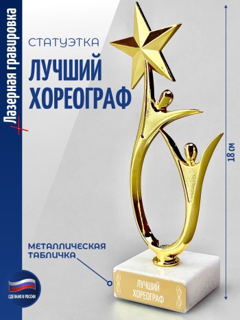Статуэтка "Лучший хореограф" со звездой (18 см)