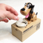 Электронная копилка "Собака, поедающая монеты" (цвет в ассортименте)