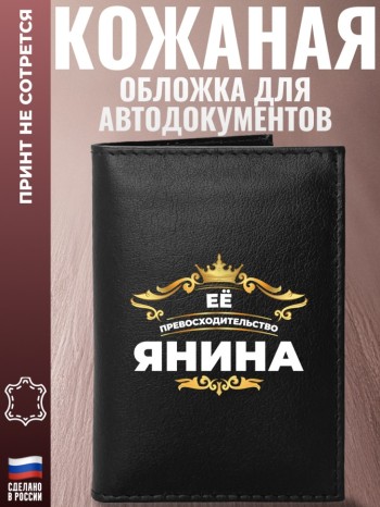 Обложка для автодокументов "Её превосходительство Янина"