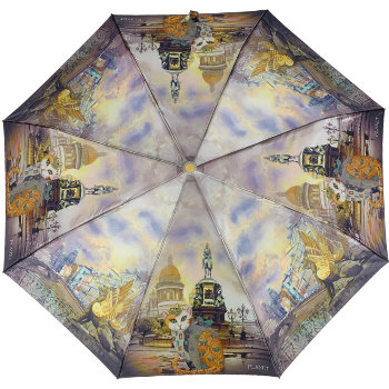 Складной зонт "Санкт-Петербургская кошечка на Исаакиевской площади" (автомат)
