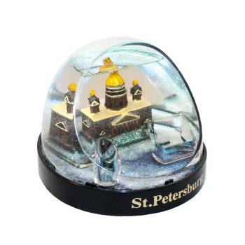 Карандашница "Исаакиевский собор" в виде шара с блёстками / Санкт-Петербург
