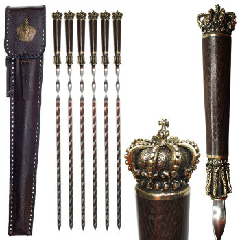 Подарочный набор шампуров "Корона" в колчане (6 штук)