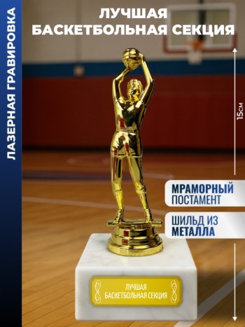 Статуэтка Баскетболист "Лучшая баскетбольная секция "