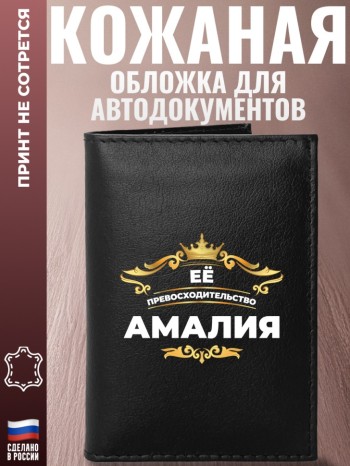 Обложка для автодокументов "Её превосходительство Амалия"