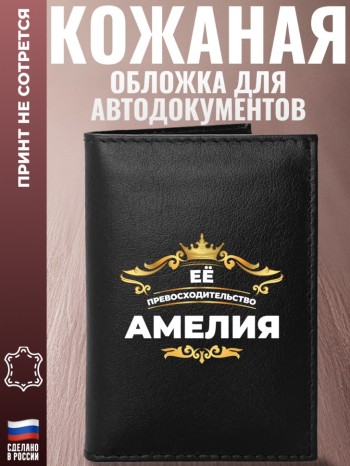 Обложка для автодокументов "Её превосходительство Амелия"