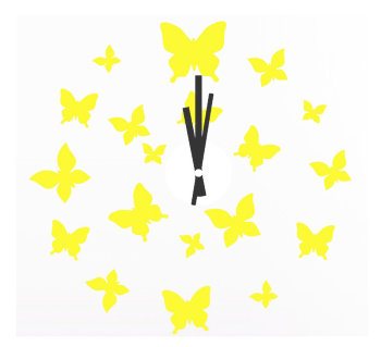Настенные часы-наклейка "Порхающие бабочки"