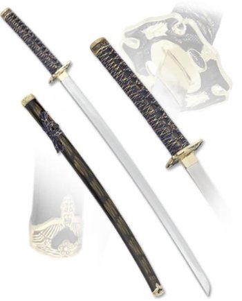 Самурайский меч катана (ножны синие с желтым)