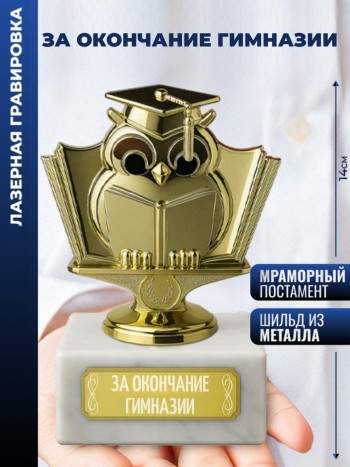Статуэтка Учёная сова "За окончание гимназии"