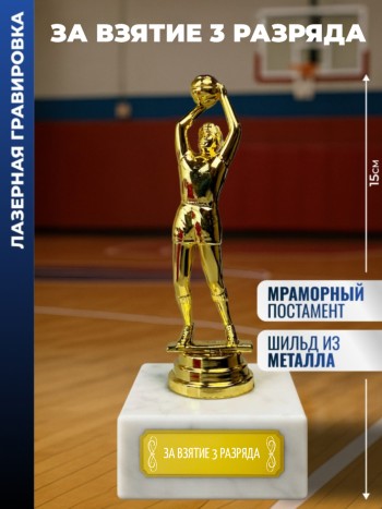 Статуэтка Баскетболист "За взятие 3 разряда"