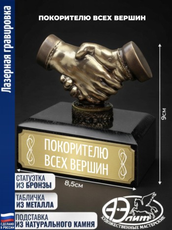 Статуэтка Рукопожатие "Покорителю всех вершин"