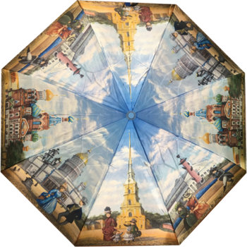 Складной зонт "Чистое небо над Санкт-Петербургом" (полуавтомат)
