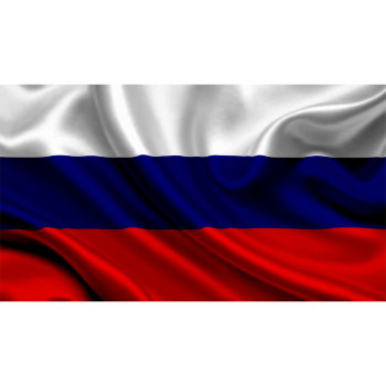 Кабинетный двусторонний флаг - знамя России из атласа (145 х 90 см)