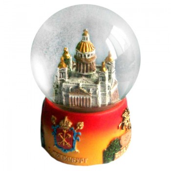 Снежный шар "Исаакиевский собор и герб Санкт-Петербурга" (диаметр 6,5 см)