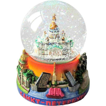 Снежный шар "Исаакиевский собор зимой" (диаметр 6,5 см) / Санкт-Петербург