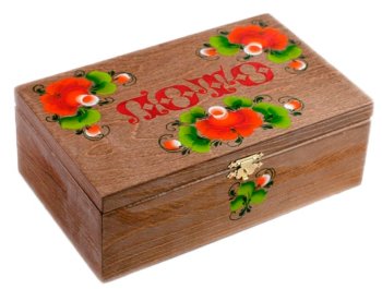 Настольная игра "Русское лото" (в деревянной расписной коробке с цветами)