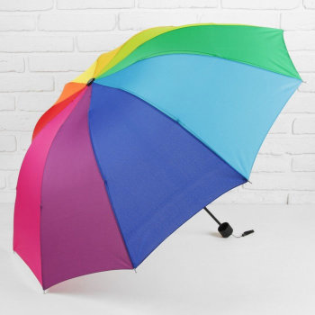 Складной механический зонт "Радуга" (10 цветов, купол 100 см,Механика)