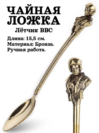 Чайная ложка "Лётчик ВВС", бронза