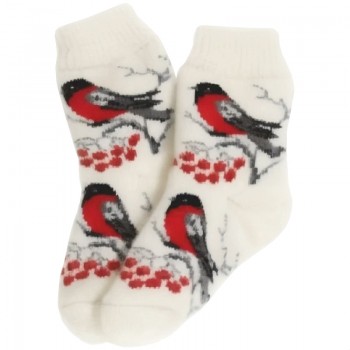 Тамбовские шерстяные носки "Снегири" (для детей 4-6 лет)