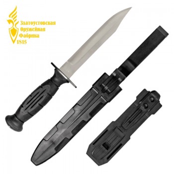 Нож разведчика НР-43 в ножнах черного цвета (сталь 50х14МФ, Златоуст) 