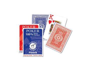 Игральные карты "Poker Jumbo Index" из пластика (Piatnik, Австрия, 55 карт)