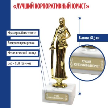 Статуэтка Фемида "Лучший корпоративный юрист" (18 см)