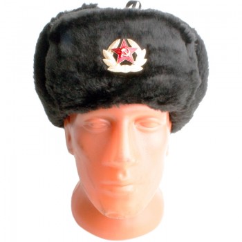 Сувенирная шапка-ушанка чёрного цвета