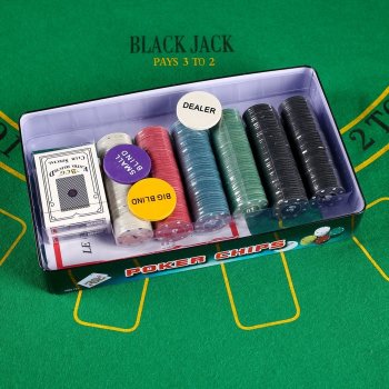 Набор для покера - 300 фишек (с номиналом, в металлической коробке)