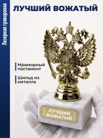 Статуэтка Герб России "Лучший вожатый"