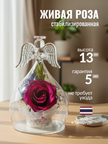Композиция из роз в стекле "Ангел" (13 см)