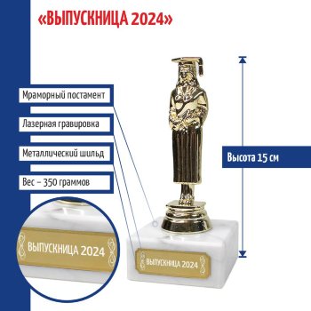Статуэтка Учёба Ж "Выпускница 2024" (15 см)