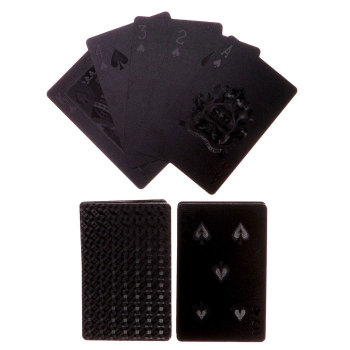 Игральные карты "Чёрная абстракция" из пластика (пластик, 54 карты)