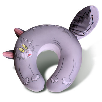 Подушка-рогалик "Испуганный кот" (34 х 34 х 10 см)