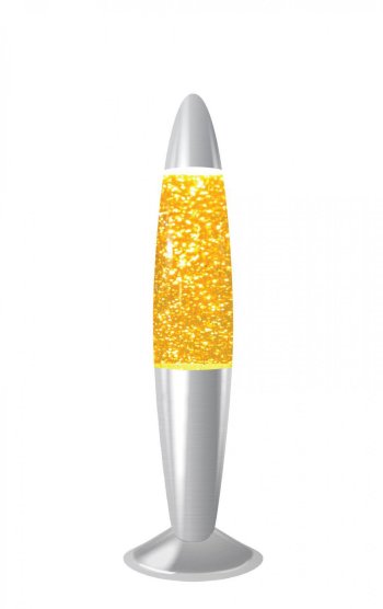 Лава лампа с блёстками жёлтого цвета (35 см)